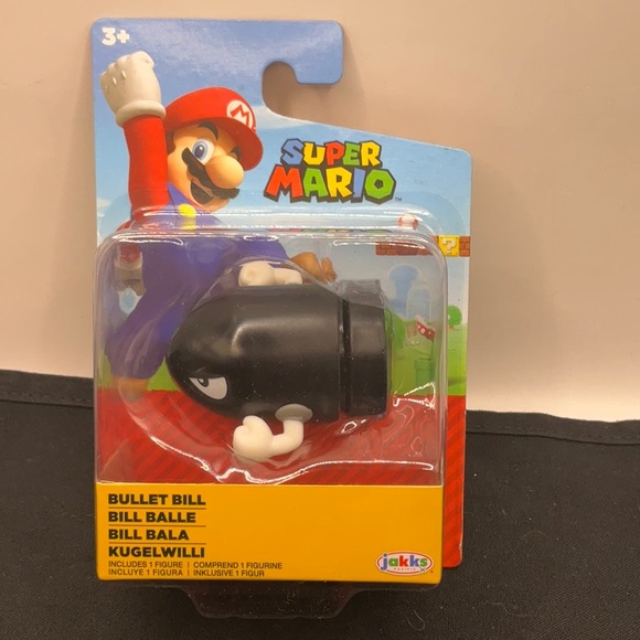 Super Mario Bullet Bill Jakks Pacific 2.5" Inch Figure - World of Nintendo - New - Picture 1 of 2